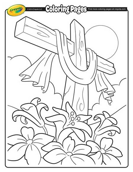 Easter cross coloring page