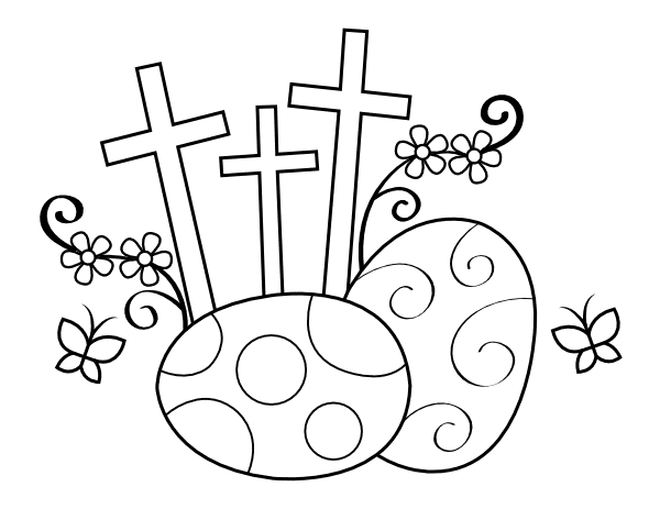 Easter cross coloring pages printable for free download