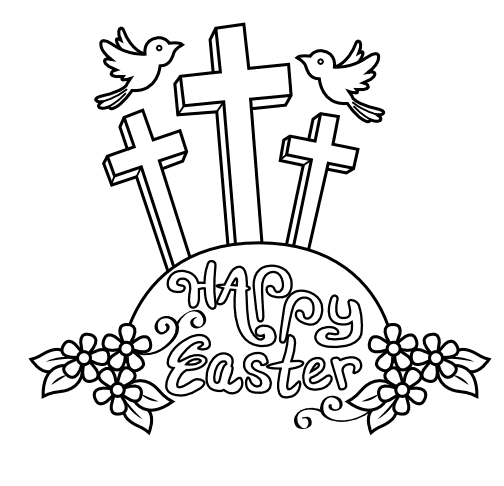 Easter cross coloring pages printable for free download