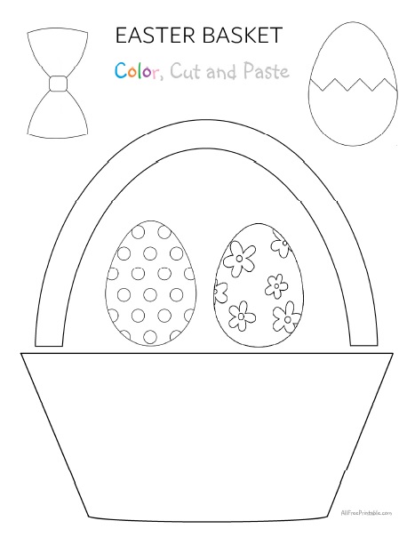 Easter basket color cut and paste â free printable