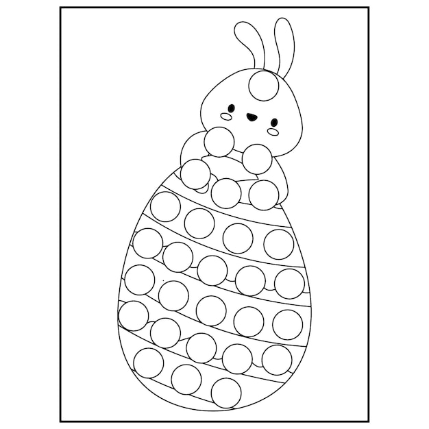 Premium vector easter dot marker coloring pages for kids