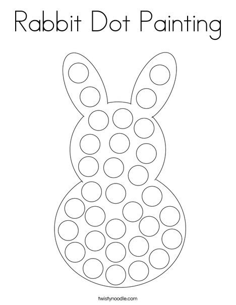 Rabbit dot painting coloring page