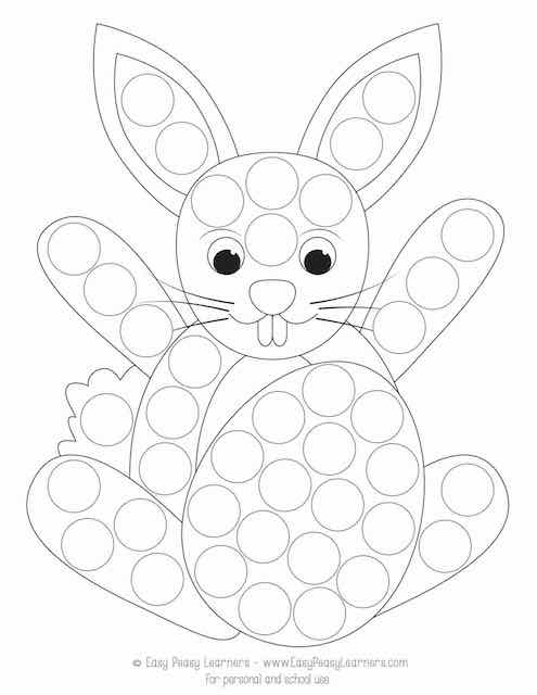 Easter dot art coloring pages