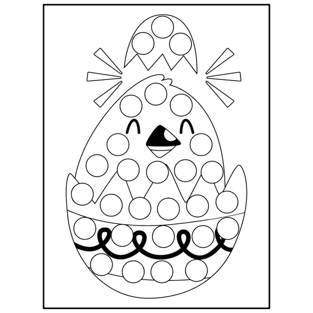 Premium vector easter dot marker coloring pages for kids