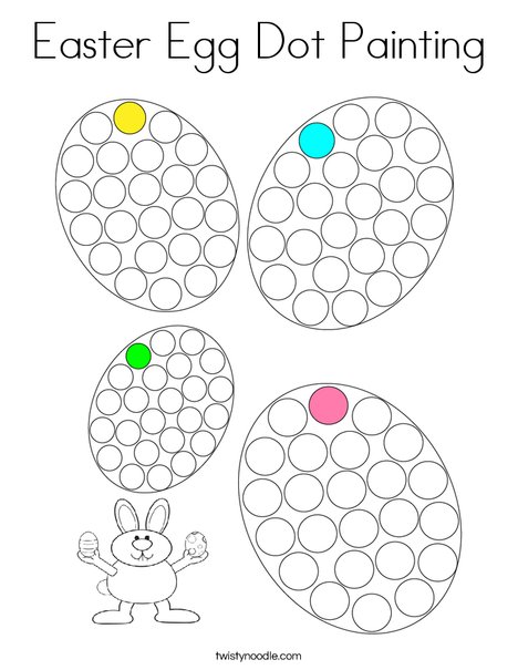 Easter egg dot painting coloring page