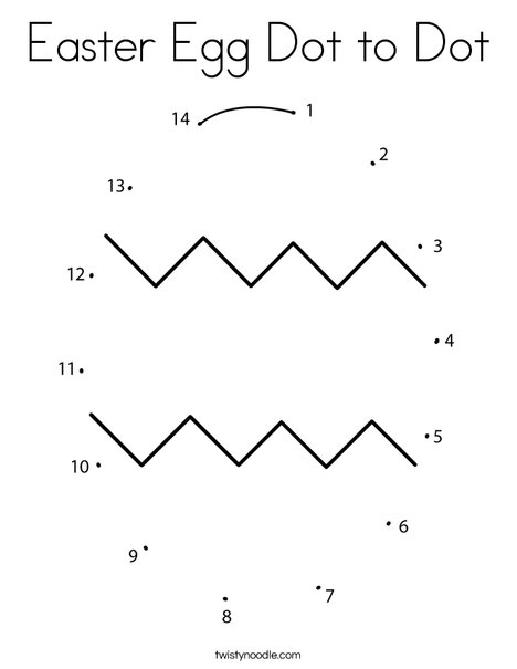 Easter egg dot to dot coloring page