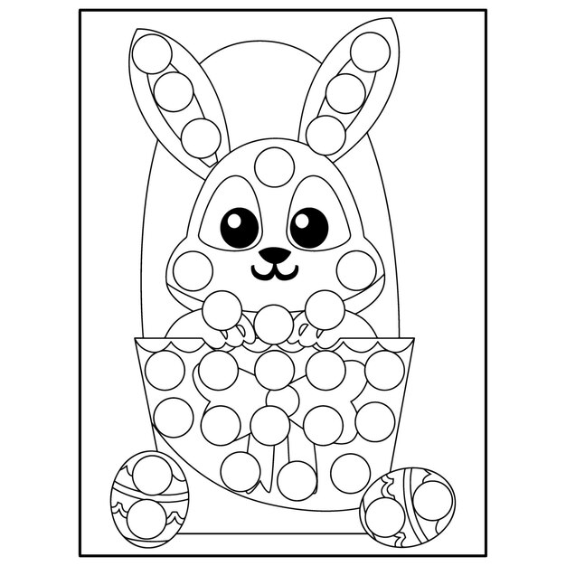 Premium vector easter dot marker coloring pages for kids