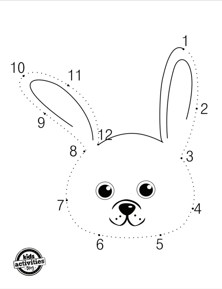 Easy bunny coloring pages simple bunny dot