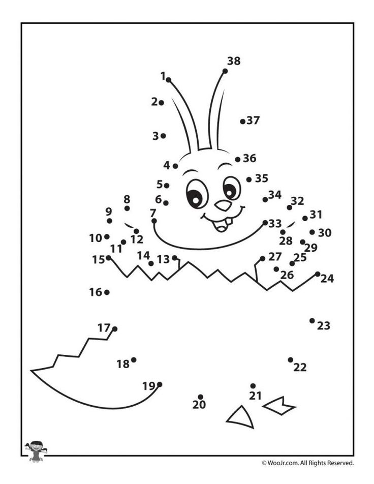 Hatching easter bunny connect the dots woo jr kids activities childrens publishing easter activities for kids connect the dots easter preschool