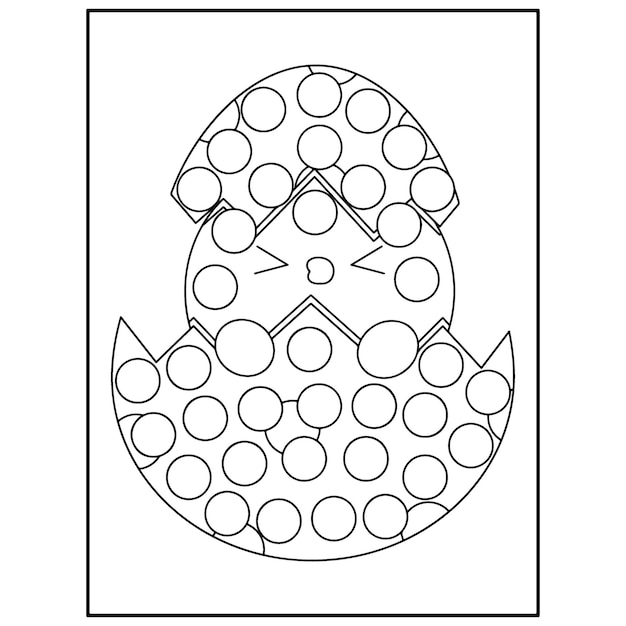 Premium vector easter dot marker coloring pages for kids