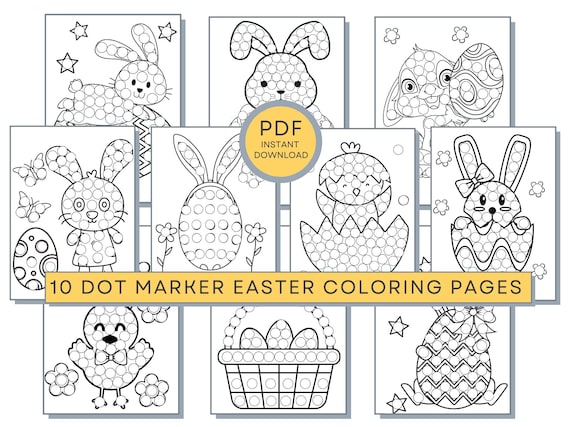 Easter dot marker coloring pages do a dot easter painting easter pdf easter printables easter activity page for toddlers