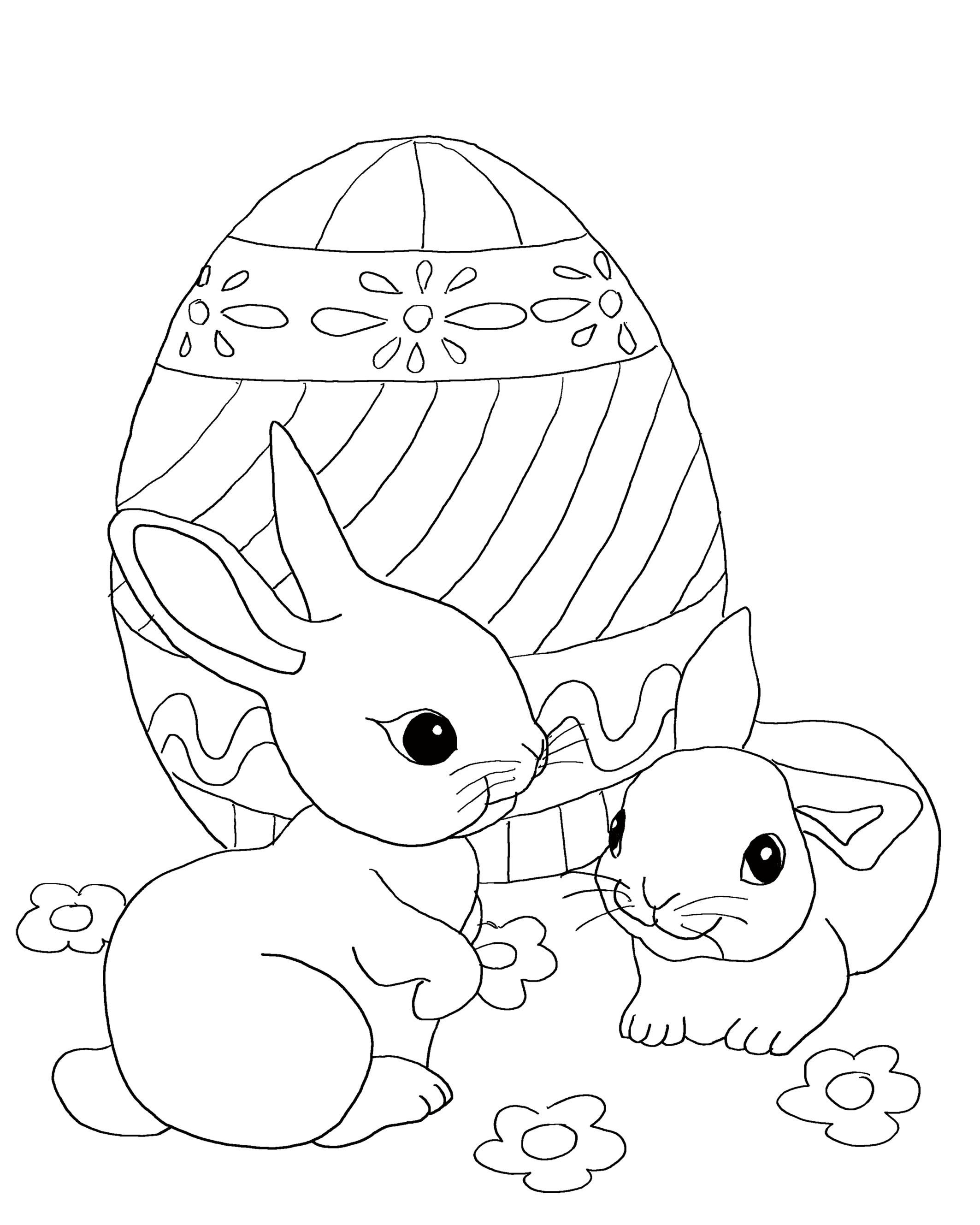 Free easter coloring pages for kids high printing quality