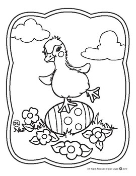 Easter duck coloring page free by backpack images tpt