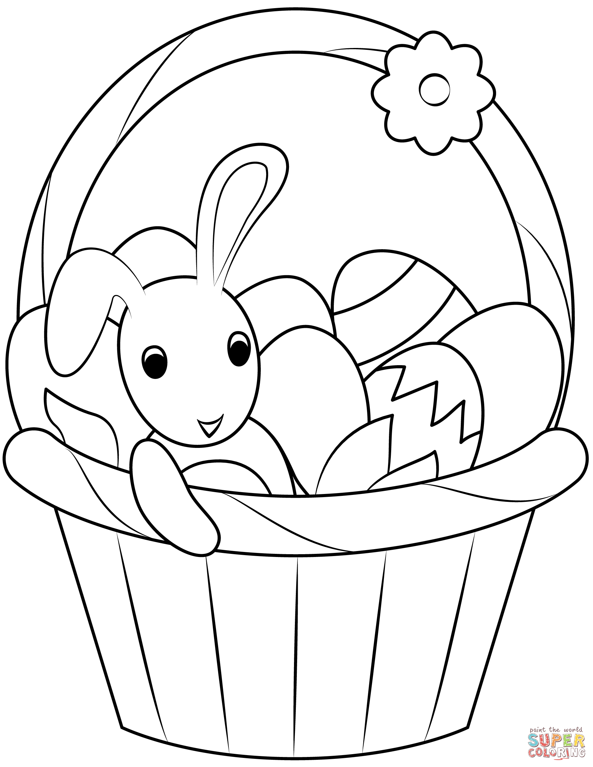 Easter basket coloring page free printable coloring pages