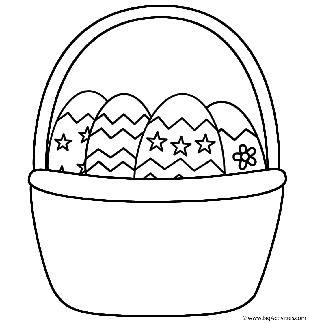 Easter basket with easter eggs