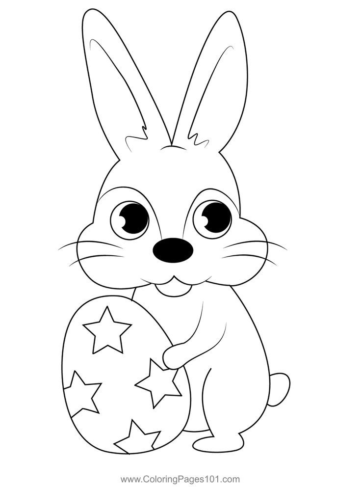 Bunny holding easter egg coloring page bunny coloring pages easter bunny colouring cute easter bunny