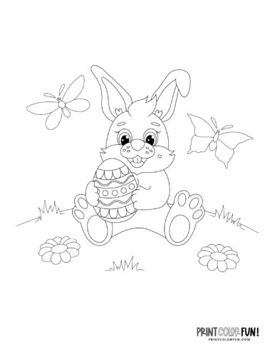 Cute easter bunny coloring pages at