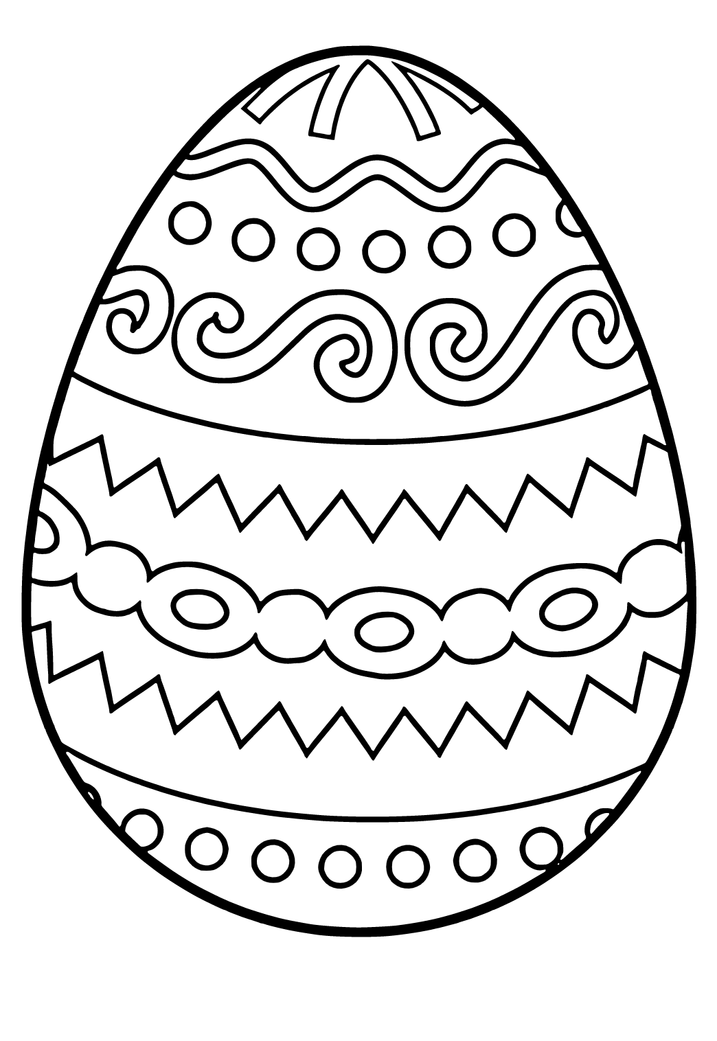 Free printable easter egg easy coloring page for adults and kids