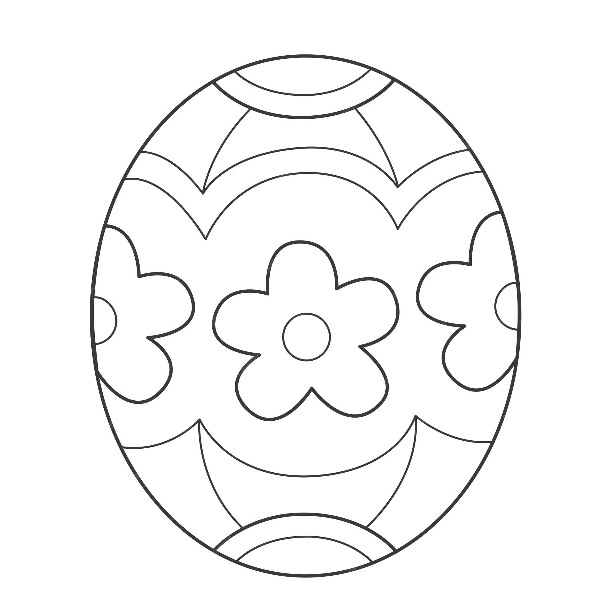 Premium vector easter egg coloring book for kids coloring page monochrome black and white illustration