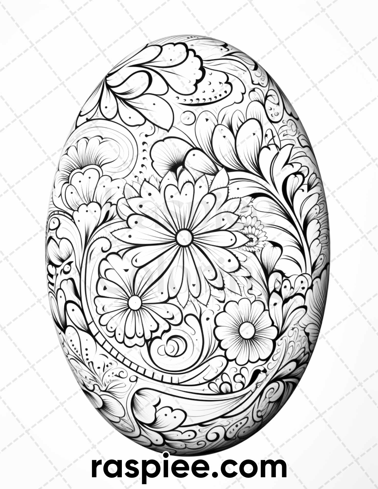 Easter egg grayscale adult coloring pages printable pdf instant do â coloring