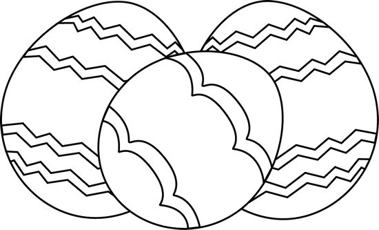 Three black and white easter eggs clip art