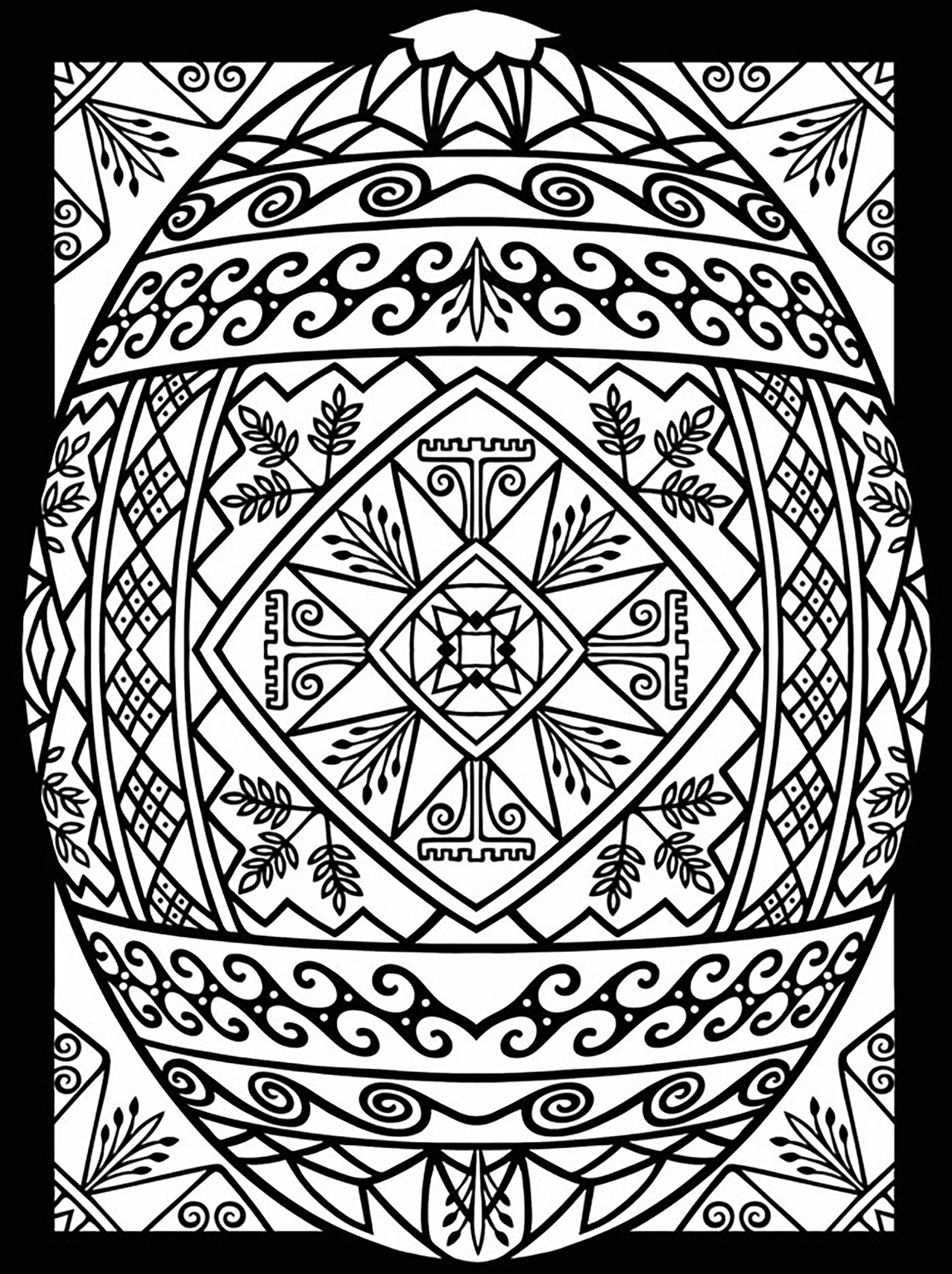 Easter eggs with abstract patterns