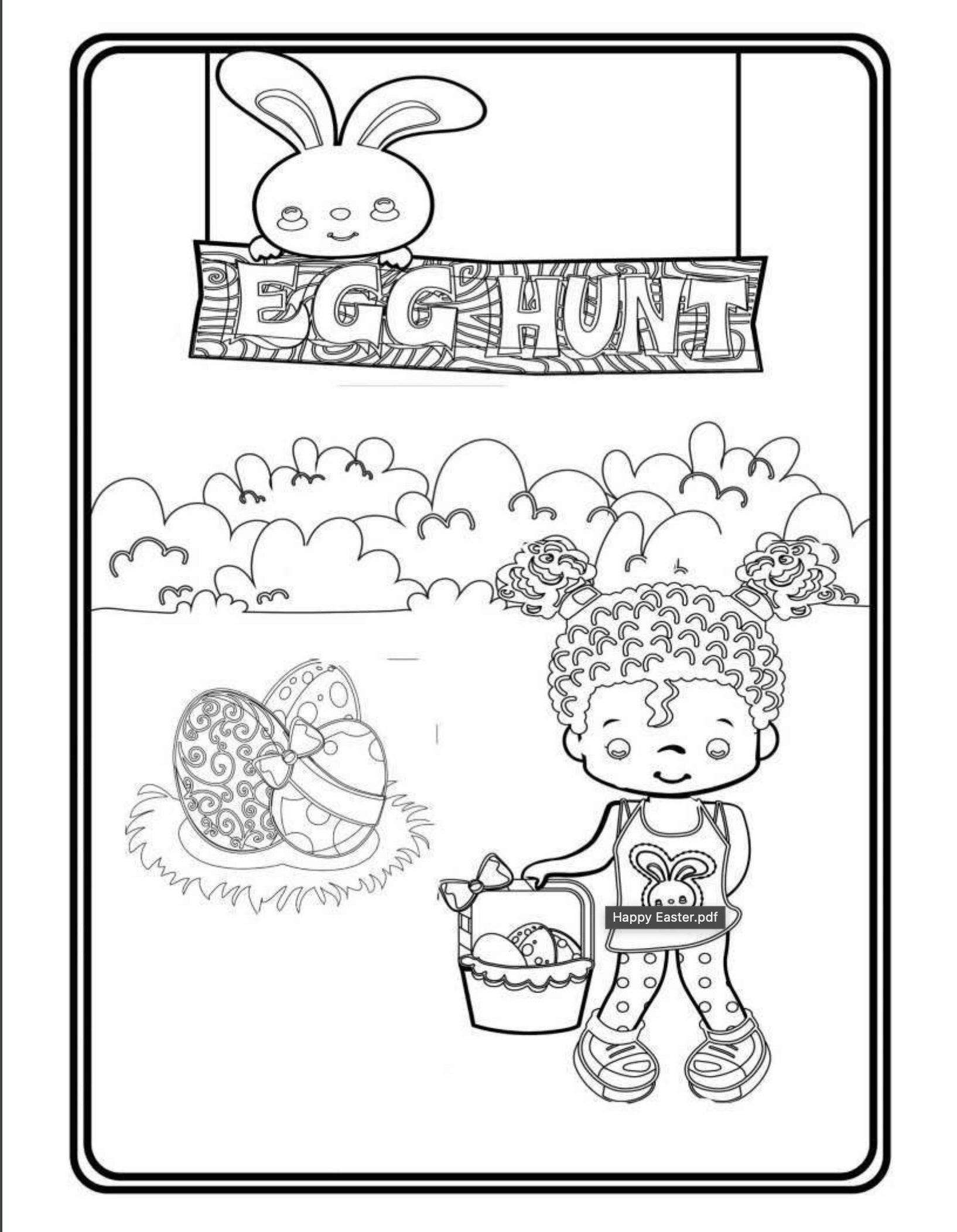 Easter coloring pages easter egg hunt activities printable digital pdf instant download