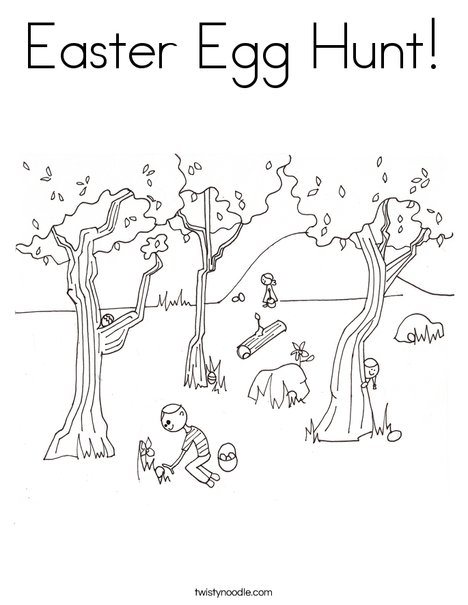 Easter egg hunt coloring page