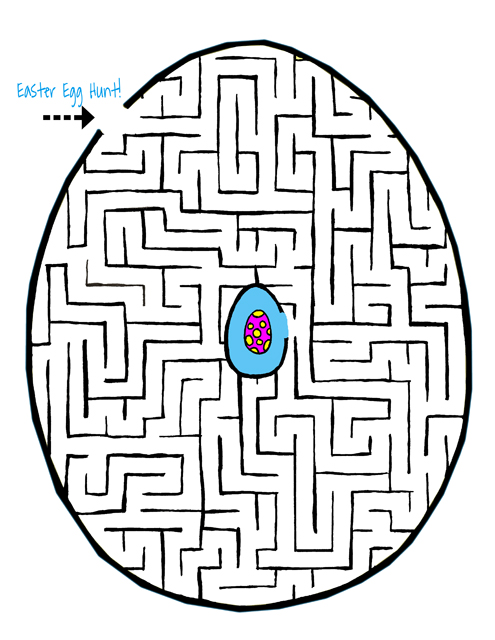 Easter egg hunt fun easter maze for kids â whimsil publishing illustration