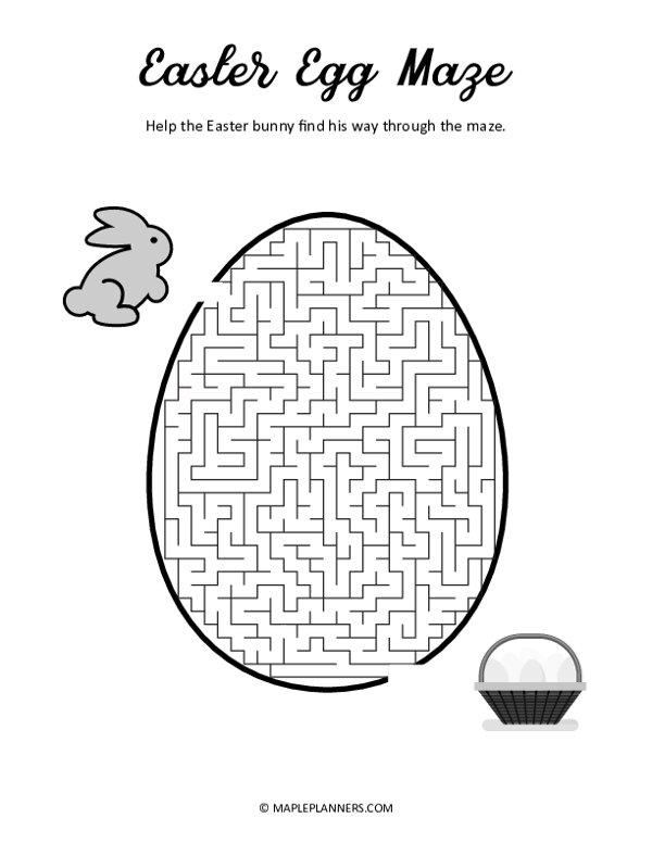 Free printable easter egg mazes fun brain and memory games