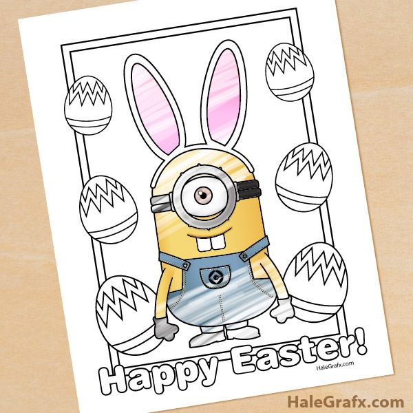 Free printable easter minion coloring page minions coloring pages bunny coloring pages easter coloring pages