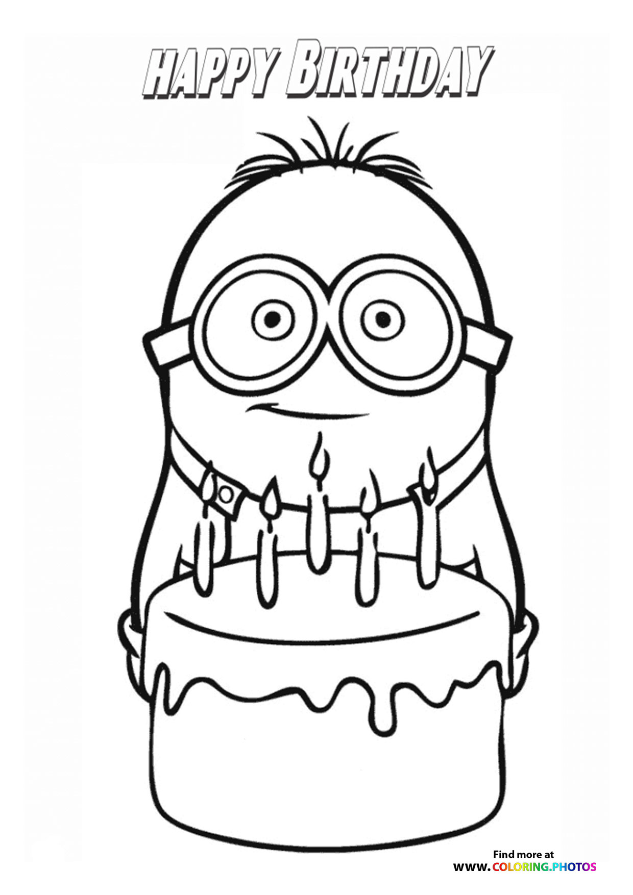 Minion with birthday cake