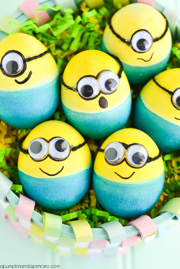 Dyed minion easter eggs