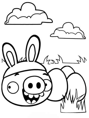 Minion pig stealing easter eggs coloring page free printable coloring pages