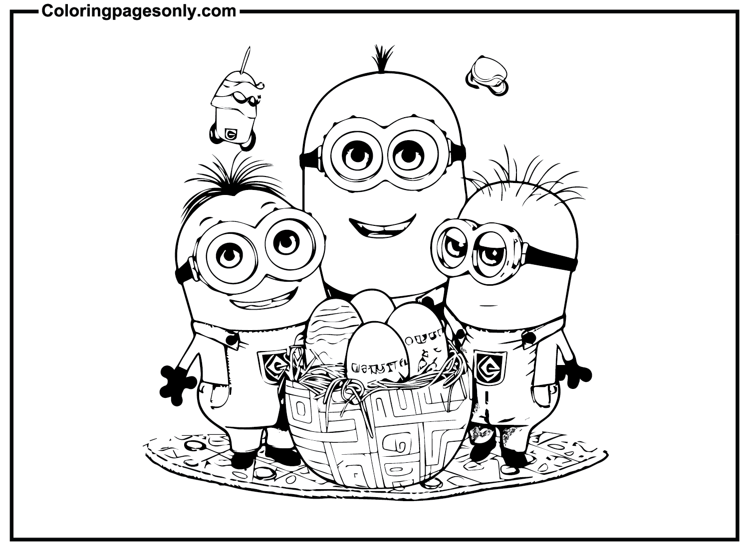 Easter cartoon minion coloring page