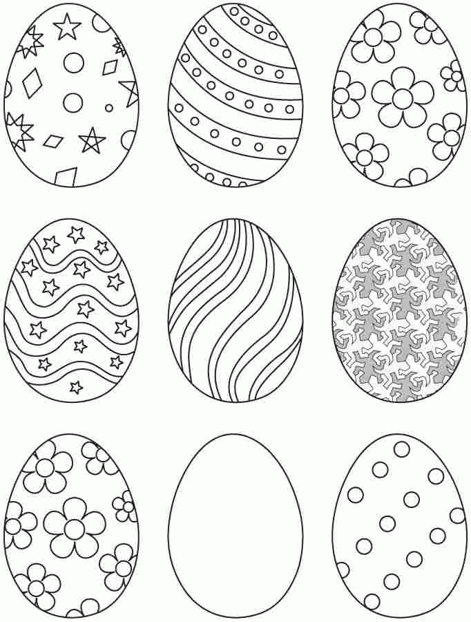 Easter egg coloring sheets