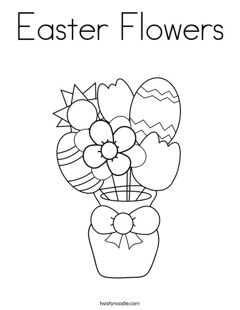 Easter flowers coloring page