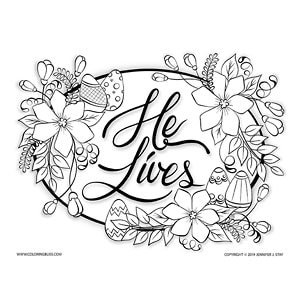 He lives easter coloring page