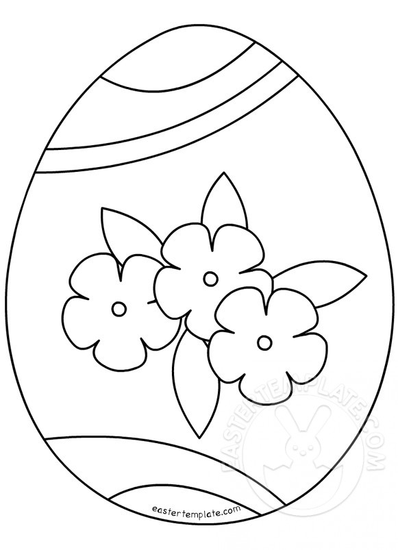 Easter egg ornament flowers coloring page