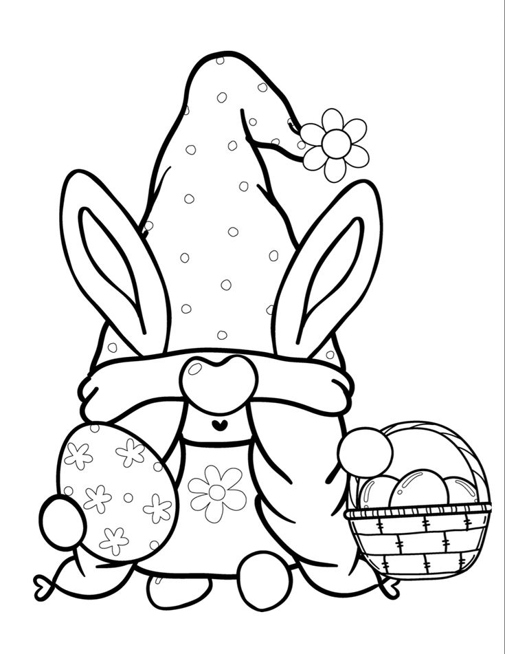 Free printable easter gnome coloring page youll love easter coloring pictures easter coloring pages printable easter coloring pages