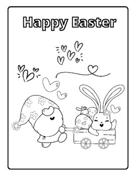 Easter gnome coloring pages by qetsy tpt