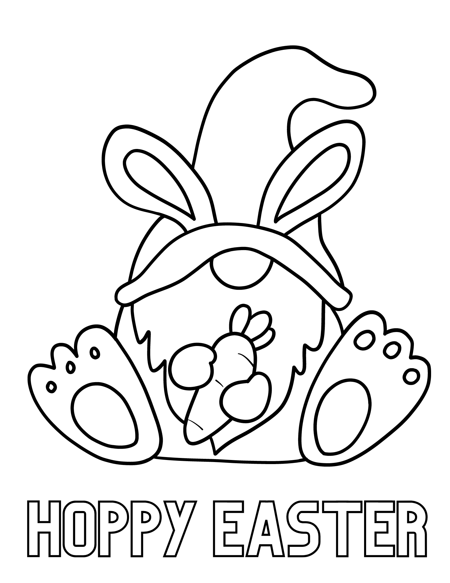 Free printable easter gnomes coloring pages for kids and adults