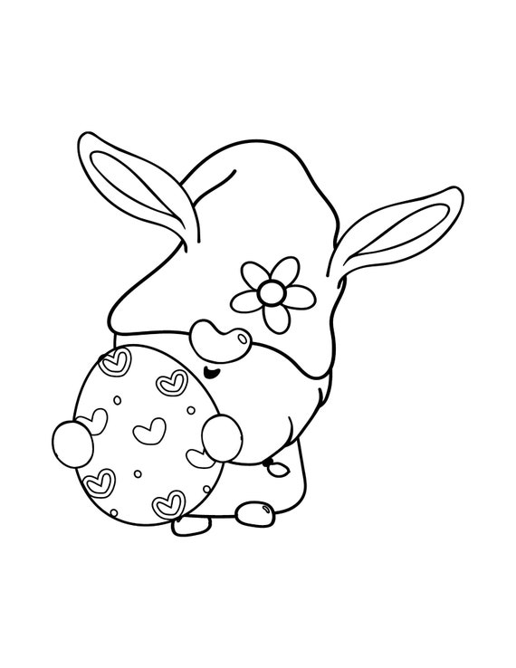 Easter gnomes coloring pages