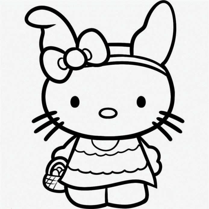 Hello kitty coloring hello kitty easter coloring pages