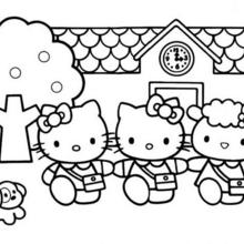 Hello kittys house coloring pages