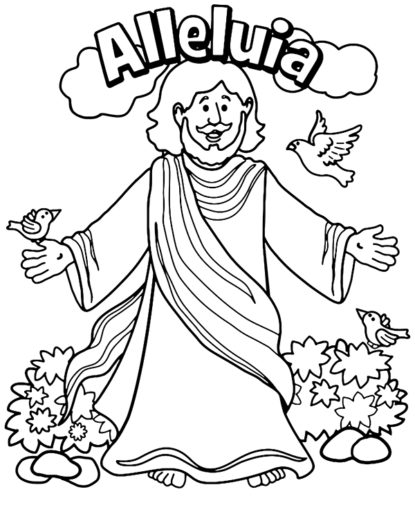 Rebirth of jesus christ coloring page for kids