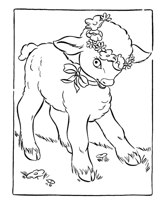 Bluebonkers free printable easter lamb coloring page sheets