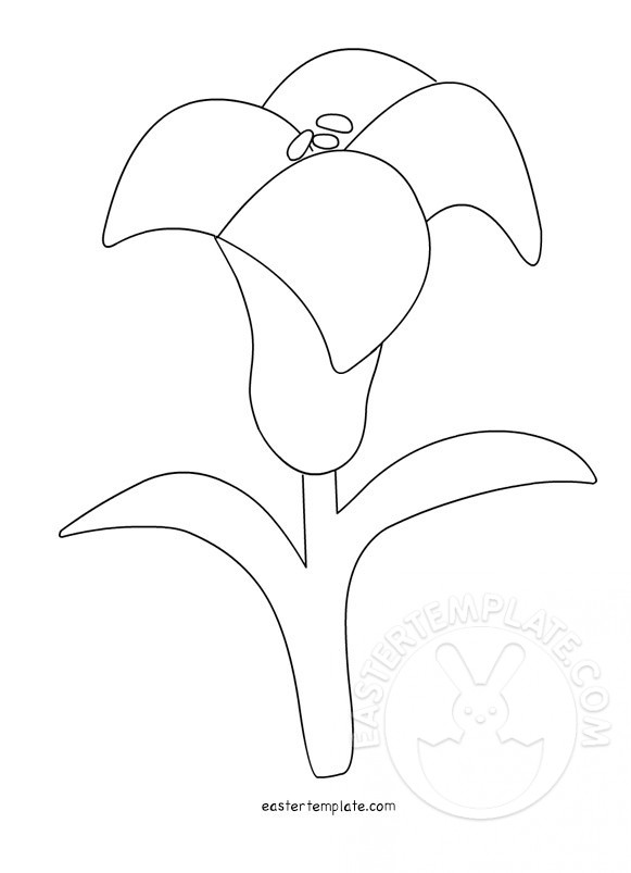 Easter lily template coloring page