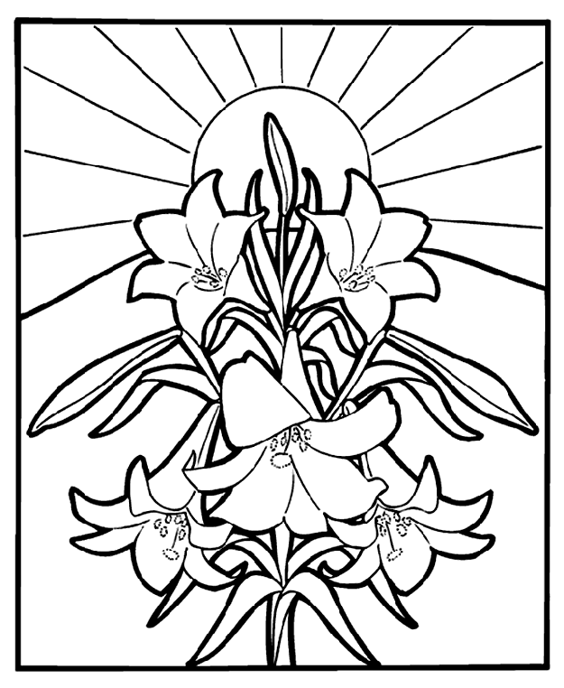 Easter lilies coloring page