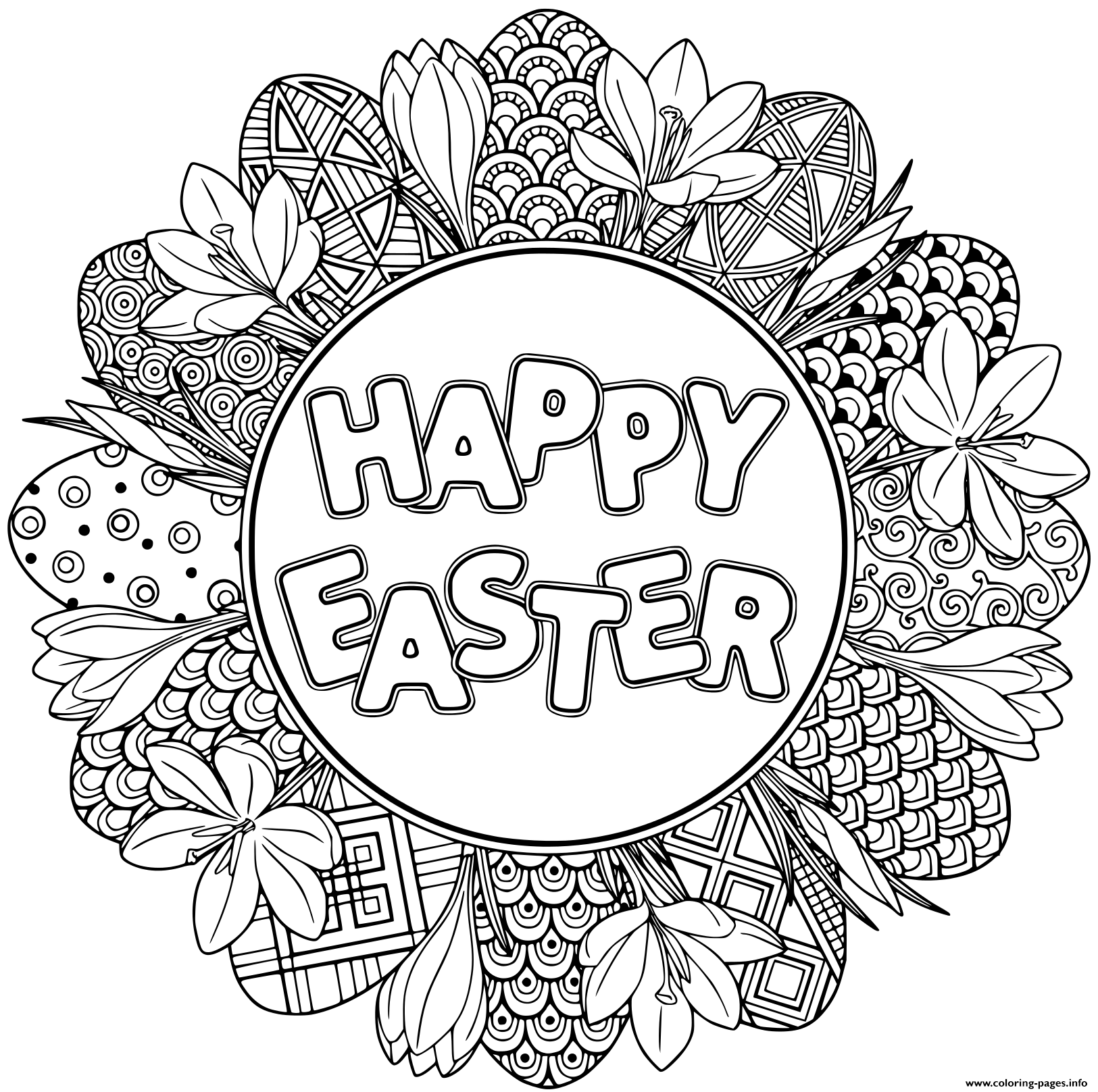 Print happy easter easter mandala coloring pages easter colouring mandala coloring pages easter coloring sheets